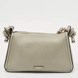 Pre Owned Valentino Grey Leather Braided and Tassel Shoulder Bag