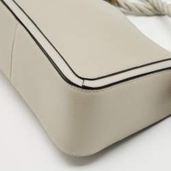 Pre Owned Valentino Grey Leather Braided and Tassel Shoulder Bag