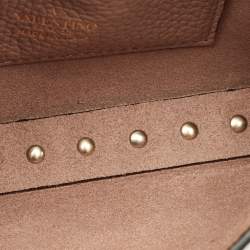 Pre Owned Valentino Beige Leather Rockstud Pouch Crossbody Bag
