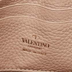 Pre Owned Valentino Beige Leather Rockstud Pouch Crossbody Bag