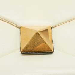 Pre Owned Valentino Off White Leather One Stud Chain Shoulder Bag