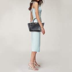 Pre Owned Valentino Dark Grey Leather Rockstud Trapeze Tote