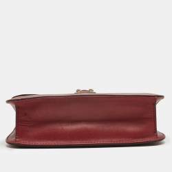 Pre Owned Valentino Red Leather Medium Glam Lock Chain Shoulder Bag