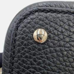 Pre Owned Valentino Garavani Rockstudded Tote Bag Black Leather