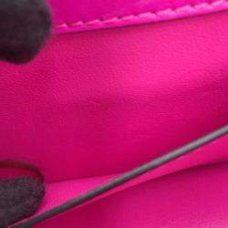 Pre Owned Valentino Garavani Loco 2Way Shoulder Bag Pink Leather Size Small