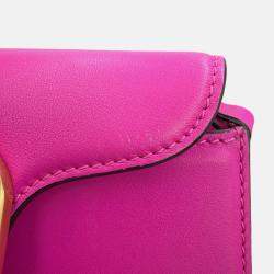 Pre Owned Valentino Garavani Loco 2Way Shoulder Bag Pink Leather Size Small