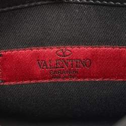 Pre Owned Valentino Black Leather Rockstud Flap Crossbody Bag