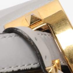 Pre Owned Valentino Ash Grey Leather My Rockstud Top Handle Bag