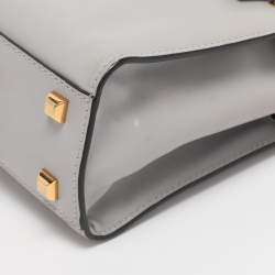Pre Owned Valentino Ash Grey Leather My Rockstud Top Handle Bag