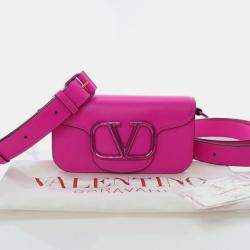 Pre Owned Valentino Small Calfskin Loco Crossbody Bag