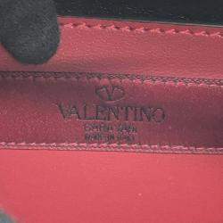 Pre Owned Valentino Garavani Vltn Logo Rock Studded Backpack Black Leather