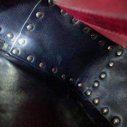 Pre Owned Valentino Garavani Vltn Logo Rock Studded Backpack Black Leather