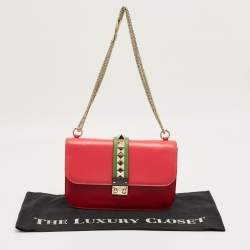 Pre Owned Valentino Multicolor Leather Medium Glam Lock Shoulder Bag