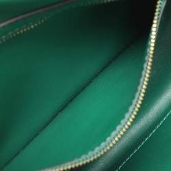 Pre Owned Valentino Green Knit Fabric Roman Stud Shoulder Bag