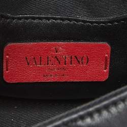 Pre Owned Valentino Black Quilted Leather Mini Candystud Top Handle Bag