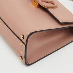 Pre Owned Valentino Beige Leather Small VSling Top Handle Bag