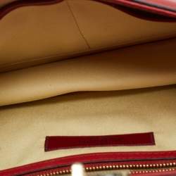 Pre Owned Valentino Red Leather Medium Glam Lock Shoulder Bag