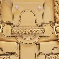 Pre Owned Valentino Light Brown Patent Leather Histoire Satchel