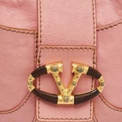 Pre Owned Valentino Pink Leather Catch Satchel