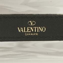 Pre Owned Valentino Black/Red Leather and PVC VLTN Rockstud Tote