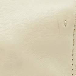 Pre Owned Valentino Cream/Black Leather Rockstud Chain Link Flap Clutch