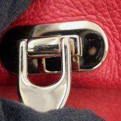 Pre Owned Valentino Garavani Rock Studded 2-Way Shoulder Bag Red Leather