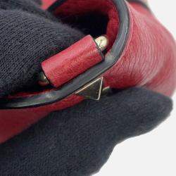 Pre Owned Valentino Garavani Rock Studded 2-Way Shoulder Bag Red Leather