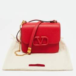 Pre Owned Valentino Red Leather VSling Shoulder Bag