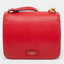 Pre Owned Valentino Red Leather VSling Shoulder Bag