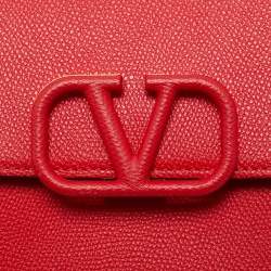 Pre Owned Valentino Red Leather VSling Shoulder Bag