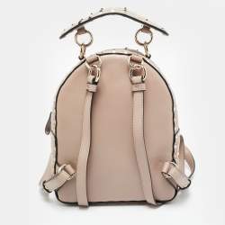 Pre Owned Valentino Beige Quilted Leather Mini Rockstud Spike Backpack