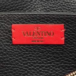 Pre Owned Valentino Black Leather Rockstud Chain Clutch