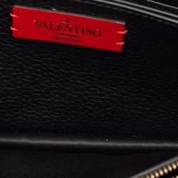 Pre Owned Valentino Black Leather Rockstud Chain Clutch