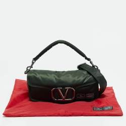 Pre Owned Valentino x Porter Dark Green Nylon Loco Shoulder Bag