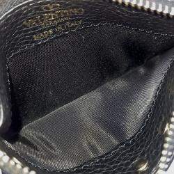 Pre Owned Valentino Black Leather Rockstud Card Holder