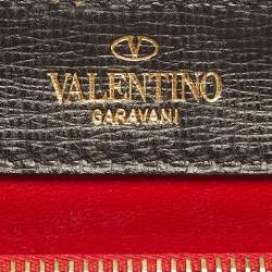 Pre Owned حقيبة بيد علوية فالنتينو جلد أسود ألكوف روكستد متوسطة