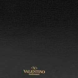 Pre Owned Valentino Black Leather Small Zip Flat Pouch