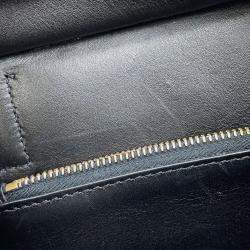 Pre Owned Valentino Garavani V Logo Walk 2-Way Bag Black Leather Size Small