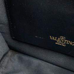 Pre Owned Valentino Garavani V Logo Walk 2-Way Bag Black Leather Size Small