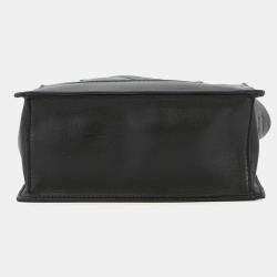 Pre Owned Valentino Garavani V Logo Walk 2-Way Bag Black Leather Size Small