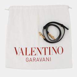 Pre Owned Valentino Garavani V Logo Walk 2-Way Bag Black Leather Size Small