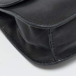 Pre Owned Valentino Glam Lock Small Black Leather Shoulder Bag