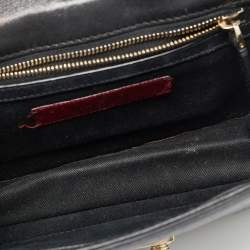 Pre Owned Valentino Glam Lock Small Black Leather Shoulder Bag