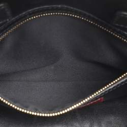 Pre Owned Valentino Embellished Flap Black Leather Top Handle Bag