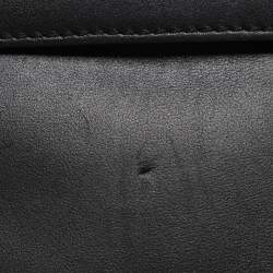 Pre Owned Valentino Embellished Flap Black Leather Top Handle Bag