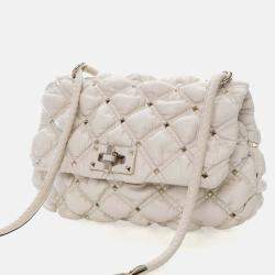 Pre Owned Valentino Medium Lambskin SpikeMe Flap Bag