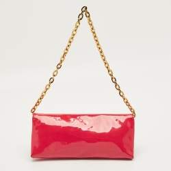 مملوكة مسبقًا Valentino Bow Pink Patent Leather Chain Clutch
