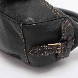 مملوكة مسبقًا Valentino Escape V Logo Black Leather Shoulder Bag