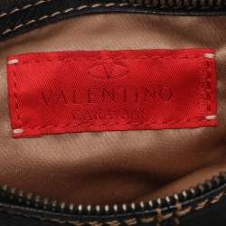 مملوكة مسبقًا Valentino Escape V Logo Black Leather Shoulder Bag