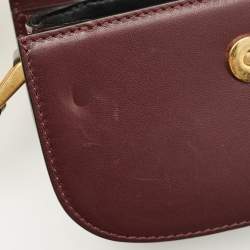 مملوكة مسبقًا Valentino Supervee Small Burgundy Leather Shoulder Bag